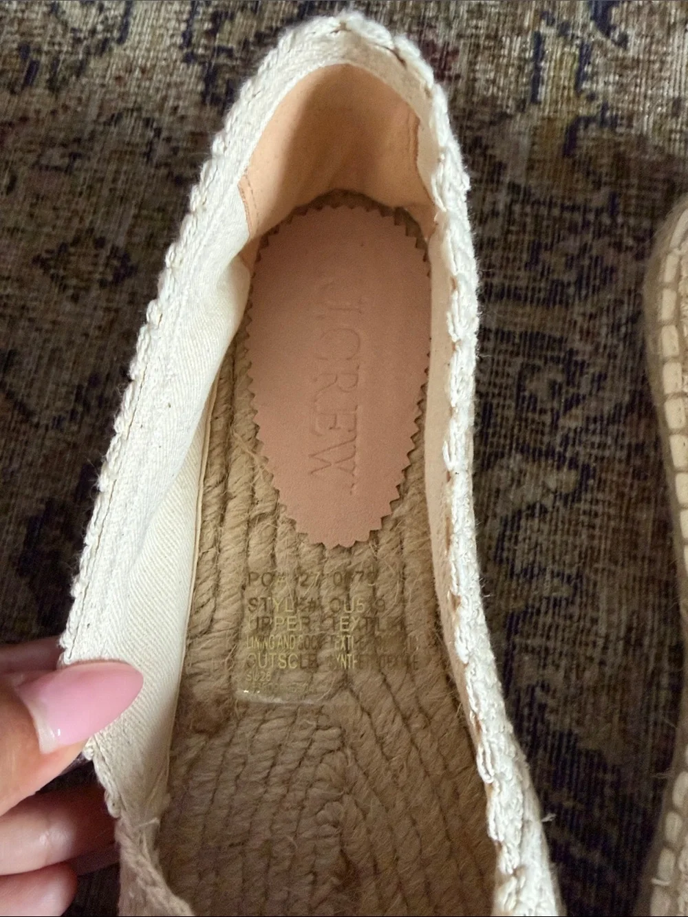 J. Crew Made-in-Spain two-tone crochet espadrilles Black Ivory Multi Sz 8 NEW